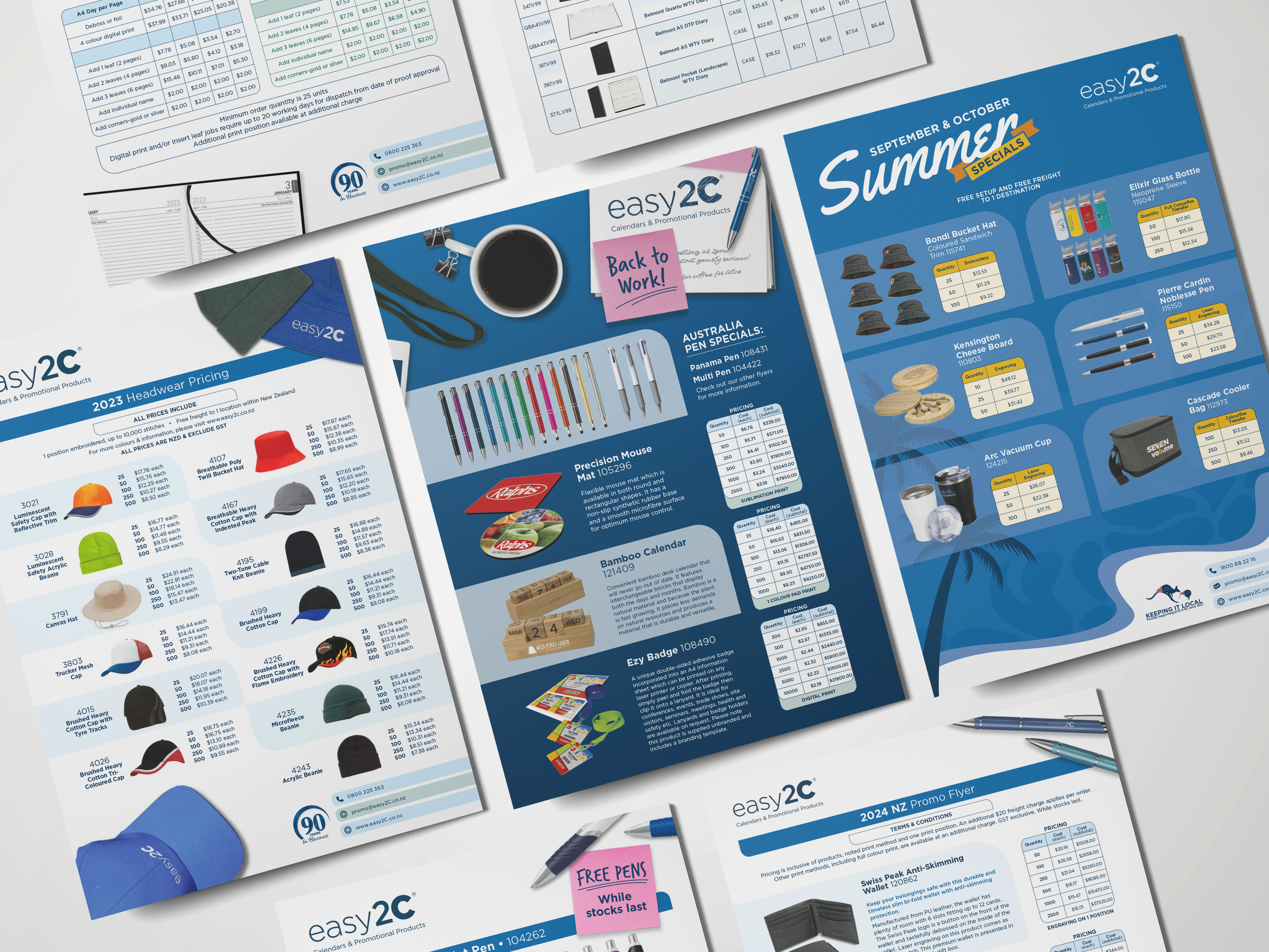 easy2C promotional flyers and stationery designs