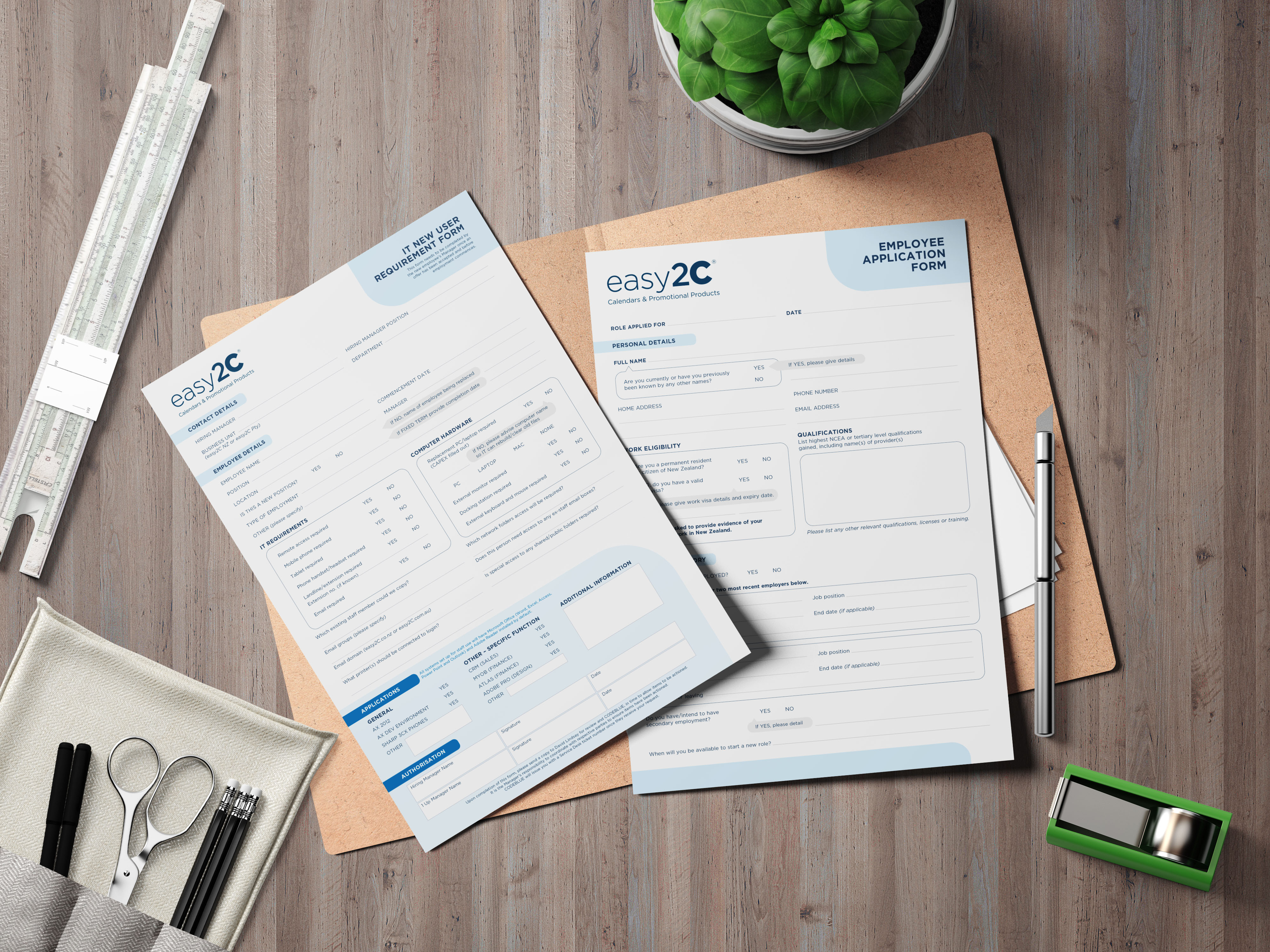 easy2C stationery and company forms